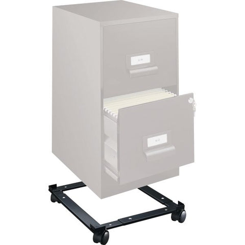 Lorell Commercial File Caddy 4 Casters - Steel - Black