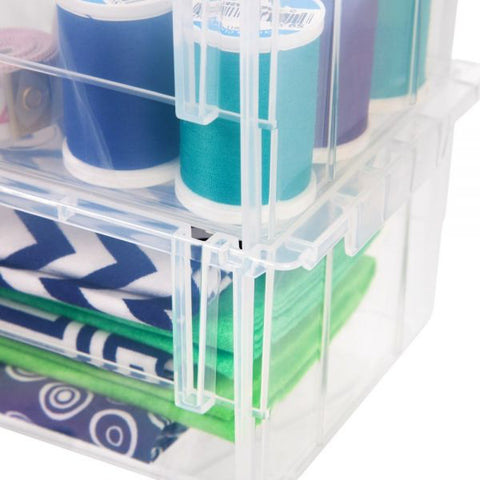 "Mini" Plastic Stacking Bin, Small Size, 5" x 5 1/2", Clear