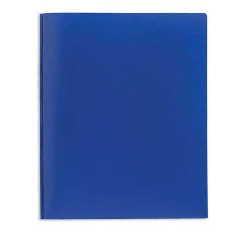 2-Pocket School-Grade Poly Folders With Prongs, 8-1/2" x 11", Assorted Colors, Pack Of 24