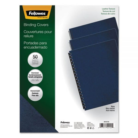 Fellowes Executive Leather-Like Presentation Cover, Navy, 11.25 x 8.75, Unpunched, 50/Pack