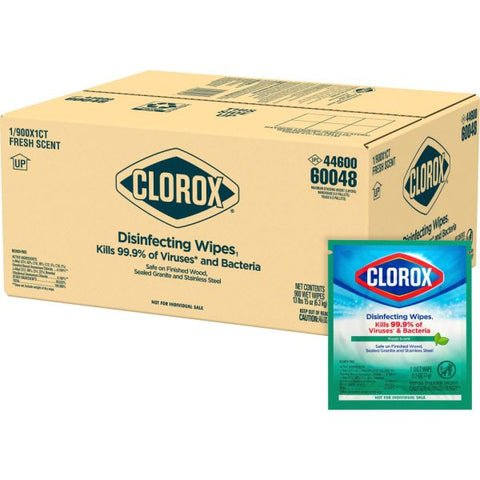 Clorox Disinfecting Wipes, 7" x 7-1/4", Fresh Scent, Pack Of 900 Wipes