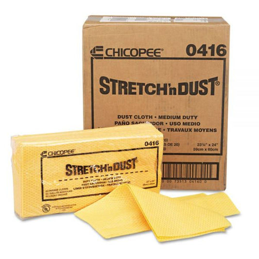 Chix Stretch 'n Dust Cloths, 23.25 x 24, Orange/Yellow, 20/Bag, 5 Bags/Carton