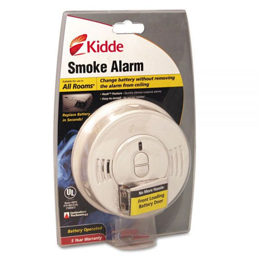 Kidde Front-Load Smoke Alarm w/Mounting Bracket, Hush Feature