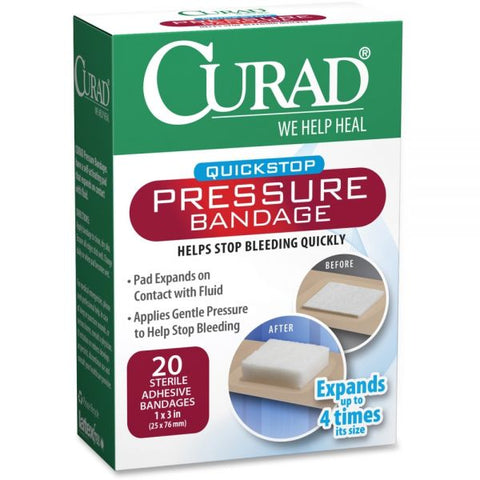 Curad Pressure Adhesive Bandages, 2.75 x 1, 100/Box