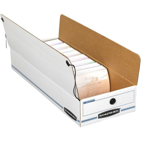 Bankers Box LIBERTY Check and Form Boxes, 6.25" x 24" x 4.5", White/Blue, 12/Carton