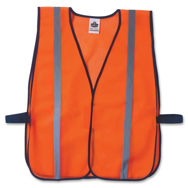 GloWear Orange Standard Vest Fabric, Polyester Mesh - 1/ Carton - Orange