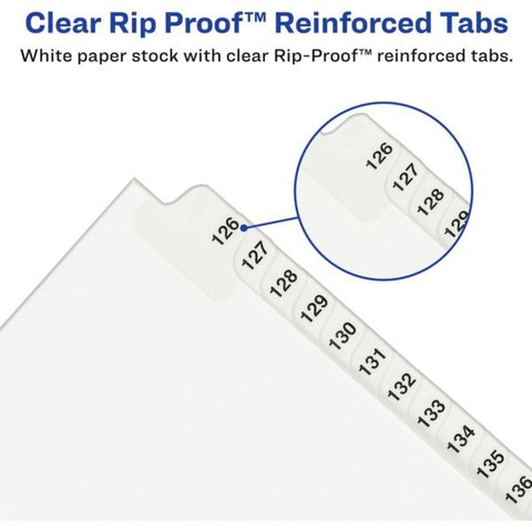 Avery Preprinted Legal Exhibit Side Tab Index Dividers, Avery Style, 25-Tab, 1 to 25, 11 x 8.5, White, 1 Set