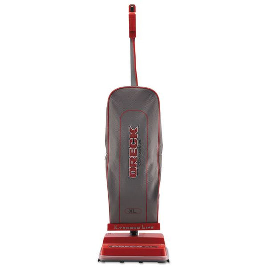 Oreck Commercial U2000R-1 Upright Vacuum, 12" Cleaning Path, Red/Gray