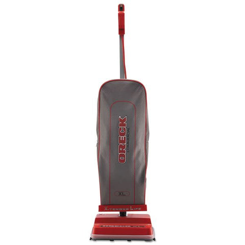 Oreck Commercial U2000R-1 Upright Vacuum, 12" Cleaning Path, Red/Gray