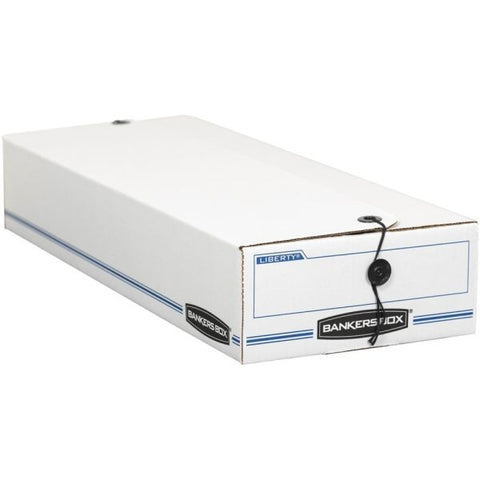 Bankers Box LIBERTY Check and Form Boxes, 6.25" x 24" x 4.5", White/Blue, 12/Carton