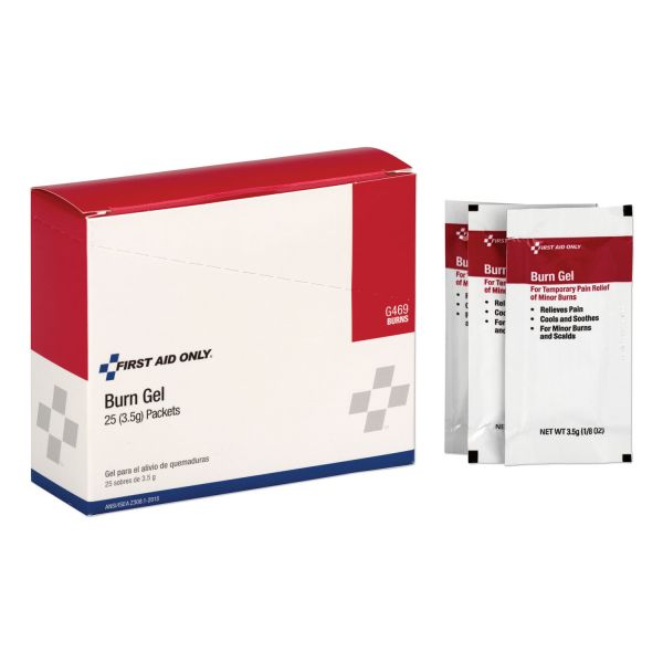 First Aid Only Burn Gel, 3.5 g Packet, 25/Box