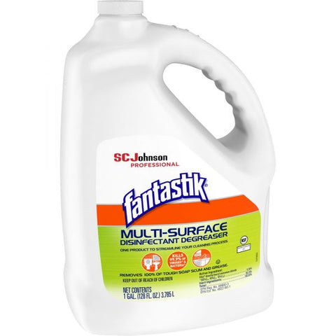 fantastik Disinfectant Degreaser Spray - 128 fl oz (4 quart) - Fresh Scent - 4 / Carton - White