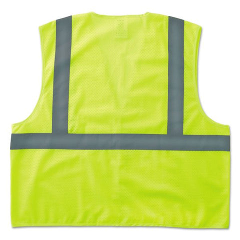 GloWear Class 2 Lime Super Econo Vest Large/Extra Large Size - Polyester Mesh - 1 / Carton - Lime