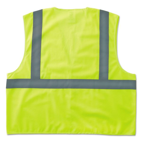 GloWear Class 2 Lime Super Econo Vest 2-Xtra Large/3-Xtra Large Size - Polyester Mesh - 1 / Carton - Lime