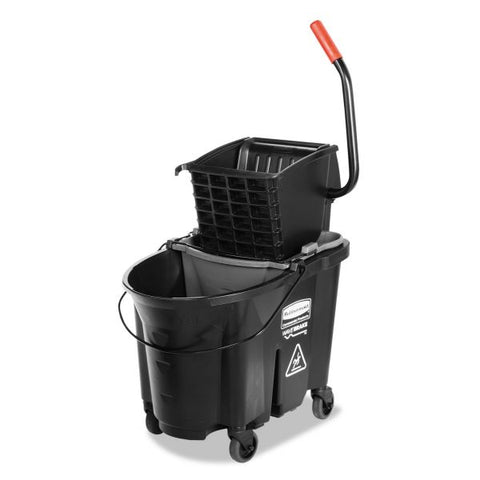 Rubbermaid Commercial WaveBrake Side-Press Wringer/Bucket Combo, 35 Qt, Black