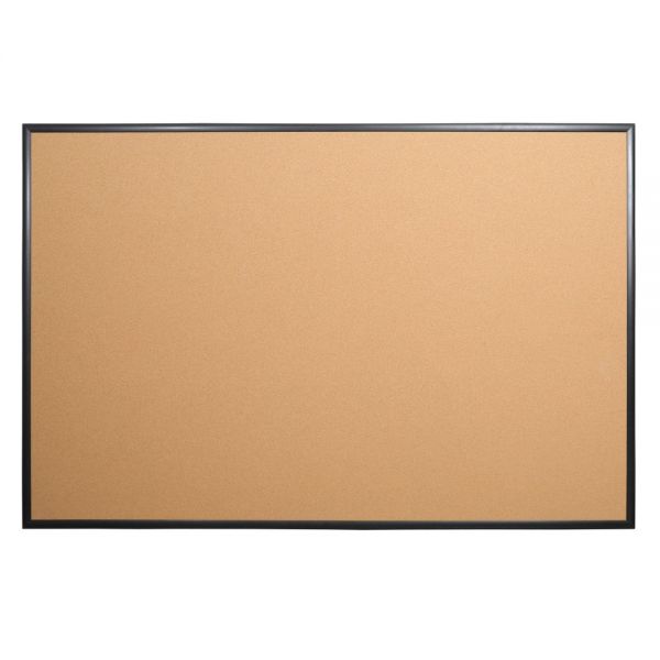 Cork Bulletin Board, 48" x 72", Aluminum Frame With Black Finish