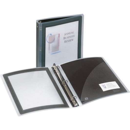 Avery Flexi-View Binder with Round Rings, 3 Rings, 1.5" Capacity, 11 x 8.5, Black