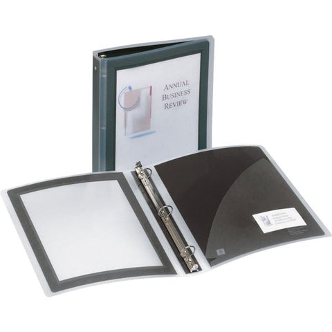 Avery Flexi-View Binder with Round Rings, 3 Rings, 1.5" Capacity, 11 x 8.5, Black