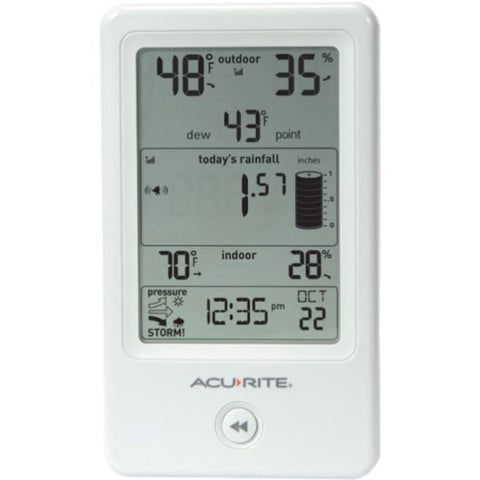 AcuRite Rain Gauge with Indoor/Outdoor Temperature Digital LCD - Weather Station100 ft - Temperature, Rainfall, Humidity, Atmospheric Pressure - Desktop, Wall Mountable