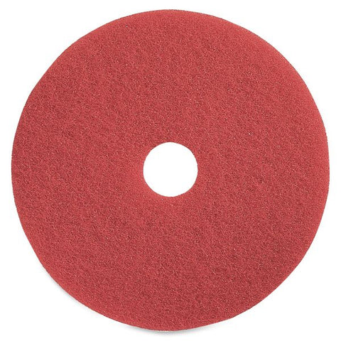 Genuine Joe Red Buffing Floor Pad 18" Diameter - 5/Carton x 18" Diameter x 1" Thickness - Floor, Buffing, Scrubbing - 175 rpm to 350 rpm Speed Supported - Flexible, Resilient, Rotate, Dirt Remover, Scuff Mark Remover, Heel Mark Remover - Fiber - Red