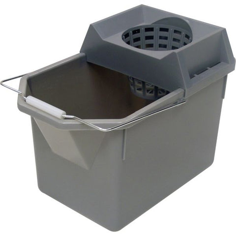 Rubbermaid Commercial Pail/Mop Strainer Combination 15 quart - High-density Polyethylene (HDPE), Plastic - 12" x 10.5" - Steel Gray