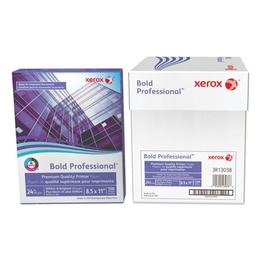 Xerox Bold Professional Quality Paper, 98 Brightness, 24 lb, 8 1/2 x 11, White, 500 Sheets/Ream