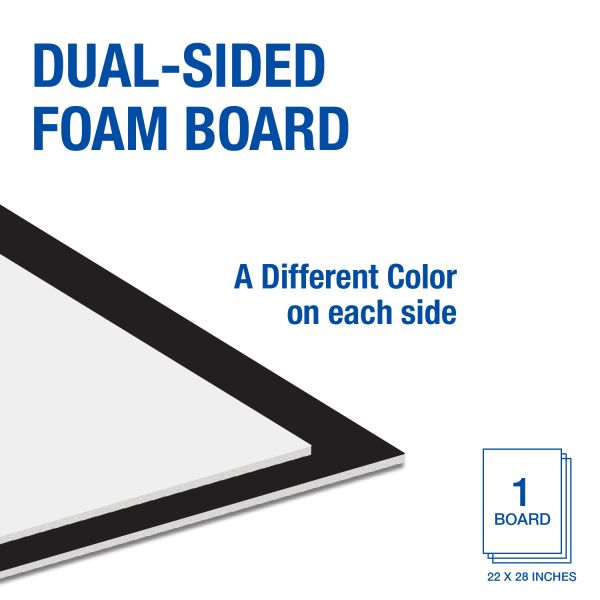 Dual Color Black/White Foam Board Dual Color Black/White Foam Board, 22"x28"