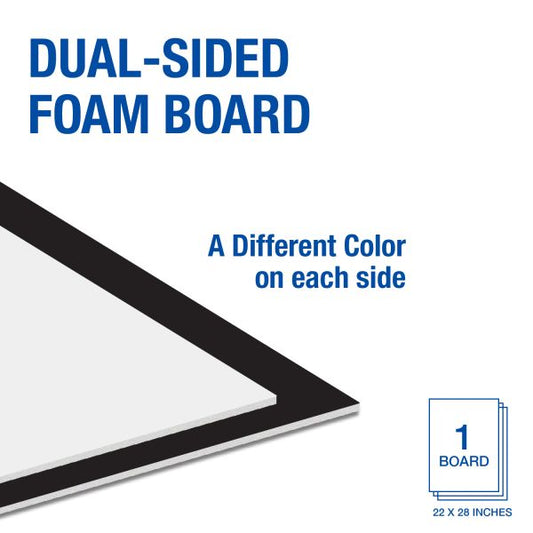 Dual Color Black/White Foam Board Dual Color Black/White Foam Board, 22"x28"