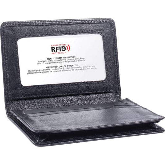 Swiss Mobility Carrying Case Business Card, License - Black Leather Body - 0.8" Height x 3" Width x 4" Depth - 1 Each