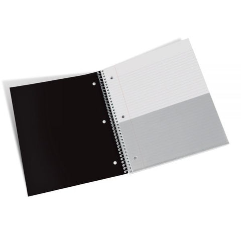 Stellar Poly Notebook, 8-1/2" x 11", 1 Subject, College Ruled, 100 Sheets, Black