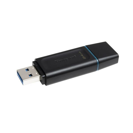 Kingston DataTraveler Exodia 64GB USB 3.2 (Gen 1) Flash Drive 64 GB - USB 3.2 (Gen 1) - Black, Teal - 5 Year Warranty