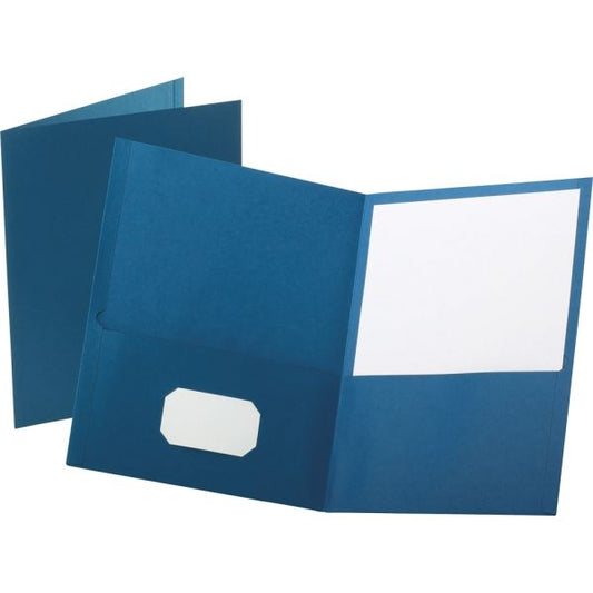 Oxford Twin-Pocket Folder, 100-Sheet Capacity, Blue, 25/Box