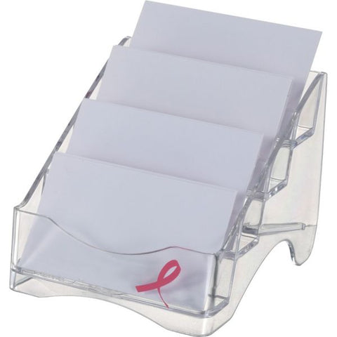 Officemate 4-tier BCA Business Card Holder 4" x 3.8" x 4" - Plastic - Clear - 1 Each