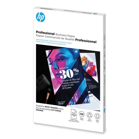 HP Inkjet Brochure Paper, 98 Bright, 48 lb Bond Weight, 11 x 17, White, 150/Pack