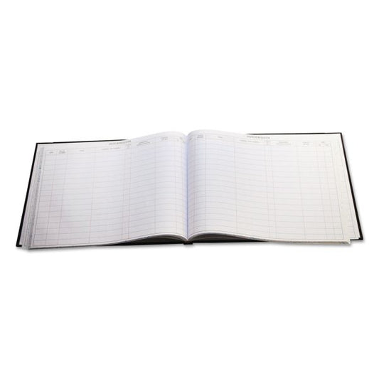 Wilson Jones Detailed Visitor Register Book, 8 Column Format, Black Cover, 12.25 x 9.5 Sheets, 208 Sheets/Book