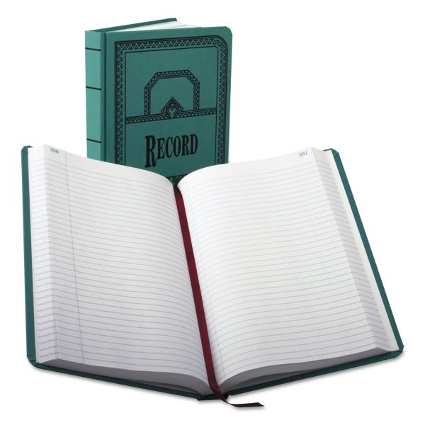 Boorum & Pease Account Record Book, Record-Style Rule, Blue Cover, 11.75 x 7.25 Sheets, 500 Sheets/Book