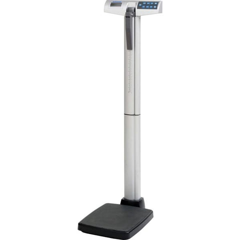 Health O Meter Physician Digital Scale 14" x 84.3" x 16.75" - 1" Screen Size - 500 lb Capacity - Aluminum - Silver, Gray