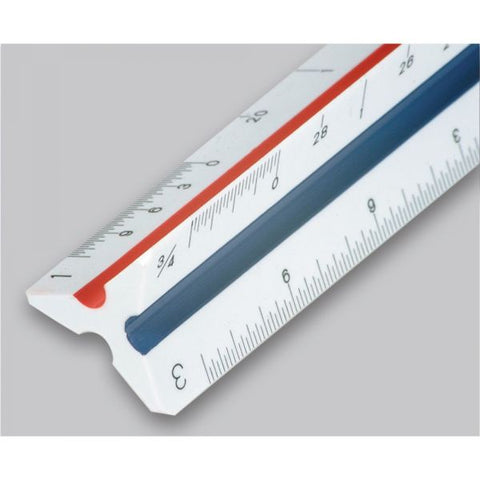 Staedtler 12" Architect Triangular Scale 12"Longueur 1"Largeur - 3/32, 1/8, 3/16, 1/4, 3/8, 1/2, 3/4, 1, 1-1/2 Graduations - Imperial Measuring System - Polystyrene - 1 Each - White