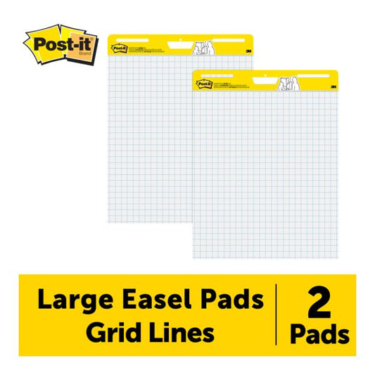 Post-it Super Sticky Easel Pad, With 1" Grid Lines, 25" x 30", White, Pad Of 30 Sheets