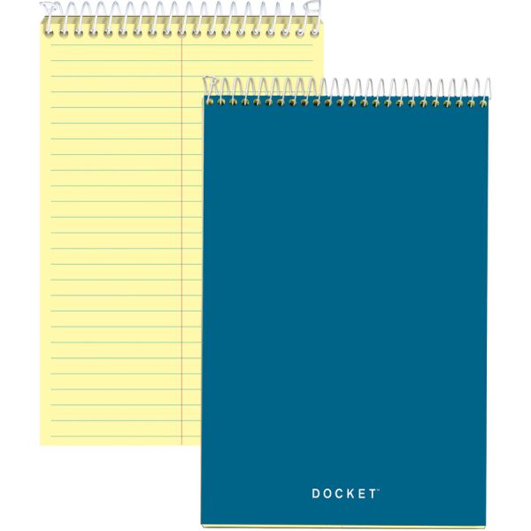 Tops Docket Steno Pad 6" x 9" - Gregg Ruled - Forest Green Cover - Yellow Paper - 100 Sheets/ Pad - 1 Each