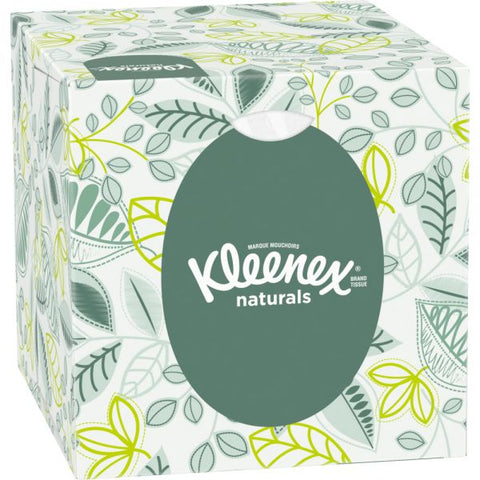 Kleenex Naturals Facial Tissue for Business, BOUTIQUE POP-UP Box, 2-Ply, White, 90 Sheets/Box, 36 Boxes/Carton