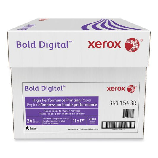 Bold Digital Printing Paper, 98 Bright, 24 lb Bond Weight, 11 x 17, White, 500/Ream