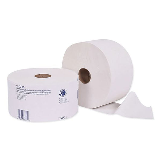 Tork Universal High Capacity Bath Tissue w/OptiCore, Septic Safe, 2-Ply, White, 2,000/Roll, 12/Carton 2 Ply - 3.80" x 583.30 ft - 2000 Sheets/Roll - 7.20" Roll Diameter - White - Paper - Perforated - For Washroom - 24000 / Sheet