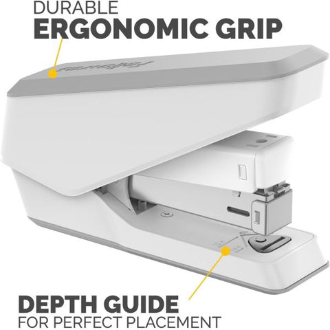 Fellowes LX840 EasyPress Half Strip Stapler, 25-Sheet Capacity, White