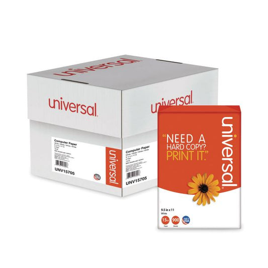 Universal Printout Paper, 4-Part, 15 lb Bond Weight, 9.5 x 11, White, 900/Carton