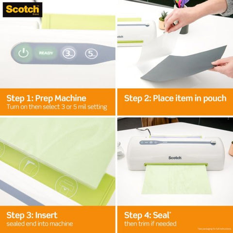 Scotch Refill for LS960 Heat-Free Laminating Machines, 5.4 mil, 8.5" x 90 ft, Gloss Clear