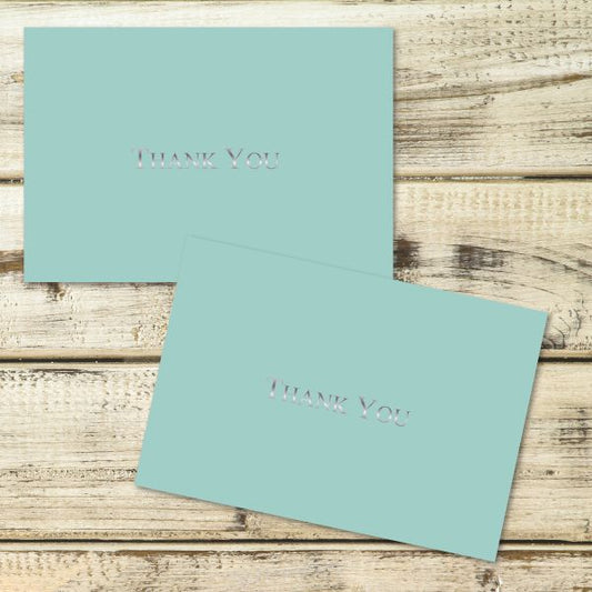 Great Papers! Bella Blue with Silver Foil Thank You Note Card and Envelope, 4.875" x 3.375" (folded), 20 count