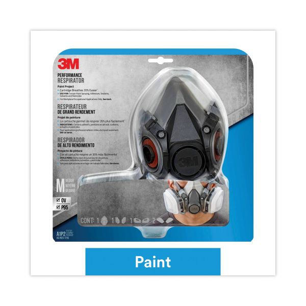 3M Half Facepiece Paint Spray/Pesticide Respirator, Medium