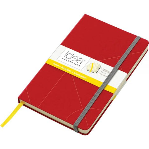 TOPS Idea Collective Hard Cover Journal 120 Sheets - 5" x 8 1/4" - 0.63" x 5" x 8.3" - Cream Paper - Red Cover - Acid-free, Durable Cover, Ribbon Marker, Elastic Closure, Pocket - 1 Each