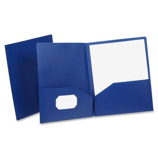 Oxford Poly Twin-Pocket Folder, 100-Sheet Capacity, 11 x 8.5, Opaque Dark Blue